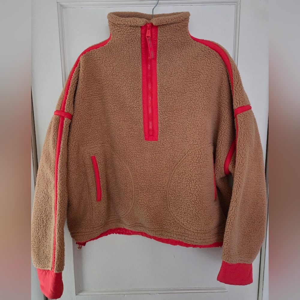 FP Movement by Free People Brown and Red Teddy Jacket